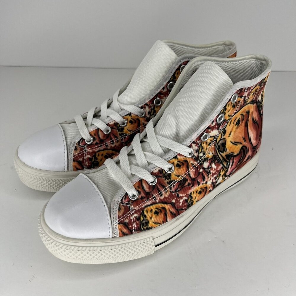Golden Retriever "Puppy" High Top Specialty Print Sneakers Women's Size 7.5 Shoe